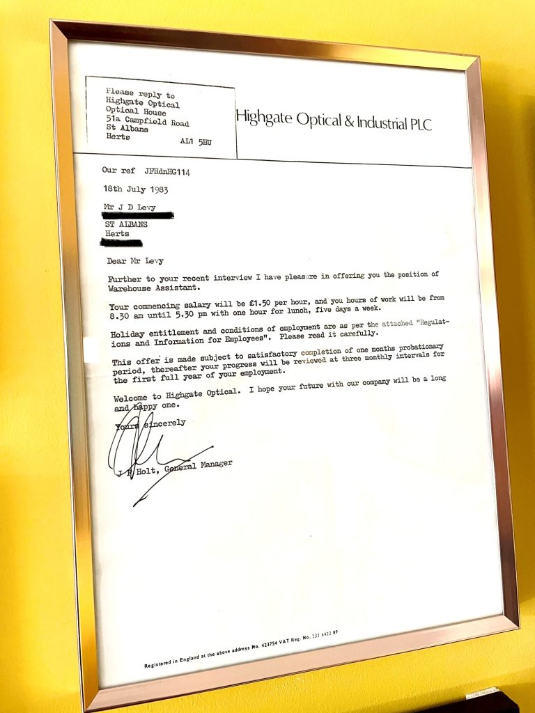 Jez Levy, EYES on St Albans, Job offer letter