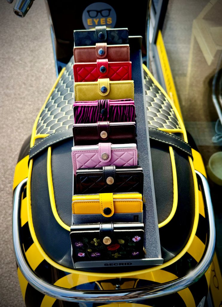 Secrid wallets displayed on Jez's YE11 JEZ moped
