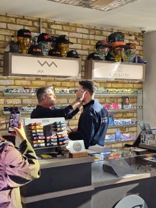 EYES on wearing them - glasses being fitted at EYES on St Albans