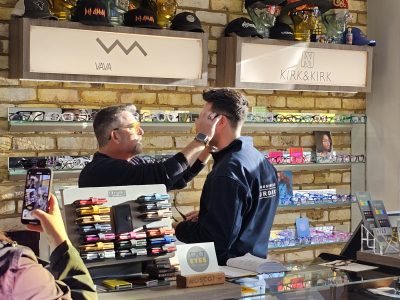 EYES on wearing them - glasses being fitted at EYES on St Albans