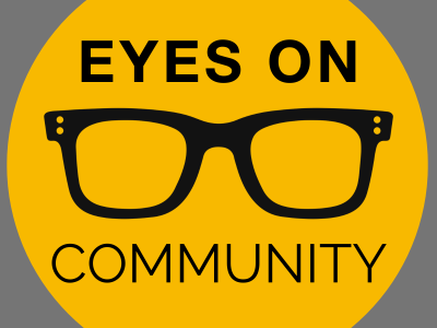 EYES on St Albans logo with the St Albans bit replaced by the word Community