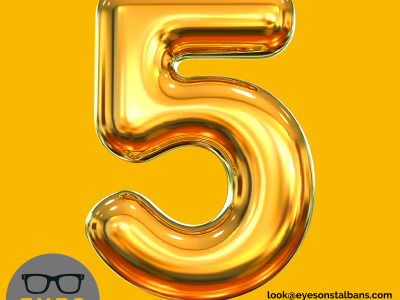 Gold balloon of the number 5 to celebrate 5 years of EYES on St Albans