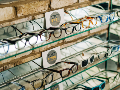 EYES on St Albans Collection - our own collection of frames on display in the shop