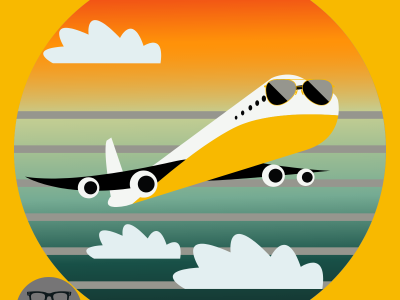 EYES on flying as a glasses wearer - a cartoon image of an aeroplane wearing glasses