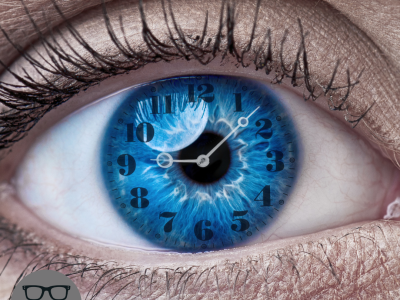 EYES on Retinitis Pigmentosa (RP) - a picture of an eye with a bright blue iris