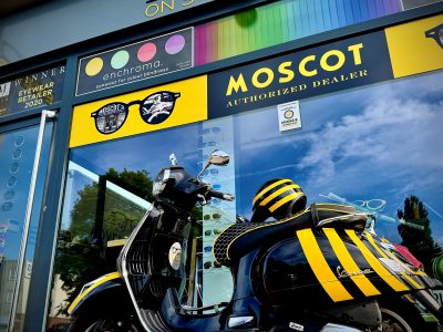 YE11 JEZ outside shop with Moscot