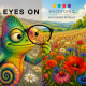 EnChroma glasses St Albans, Illustrated chameleon discovering brighter colours with EnChroma glasses during the summer, promoting colour vision consultations at EYES on St Albans.